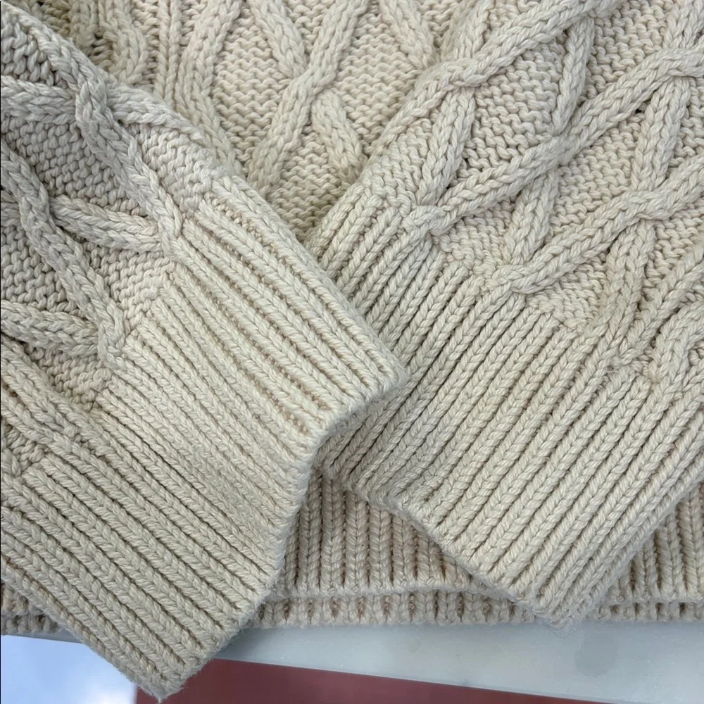 J. Crew Cream Cable Knit fisherman’s Sweater - Classic Textured Pullover